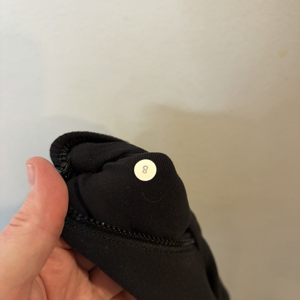 Lululemon Hoodie Sweatshirt Full Zip Solid Black Drapey Back Stretch Size 8 - Picture 3 of 3